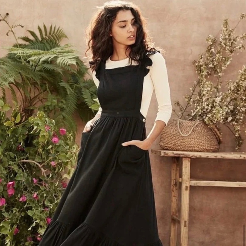 Doen Peninsula Pinafore dress, black, XL